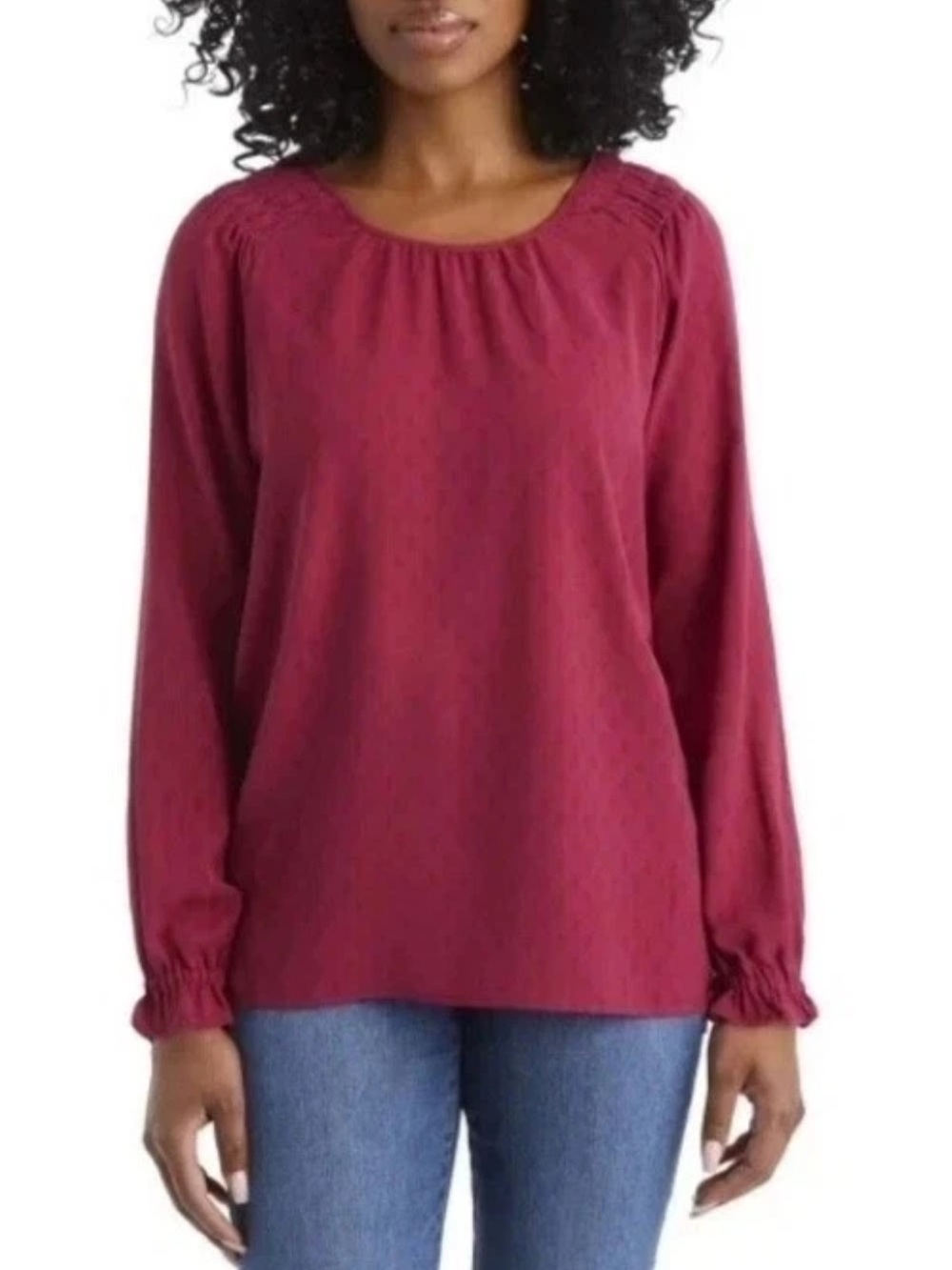 NWT Jessica Simpson Boho Blouse Berry 2X XXL - Picture 7 of 7